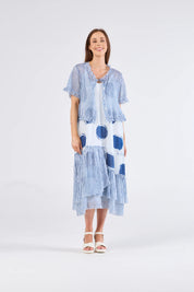 Au Hasard D'un Voyage Frill Seeker Short Cardi | Blue Stripe