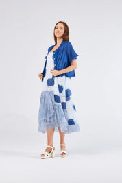 Au Hasard D'un Voyage Frill Seeker Short Cardi | Blue
