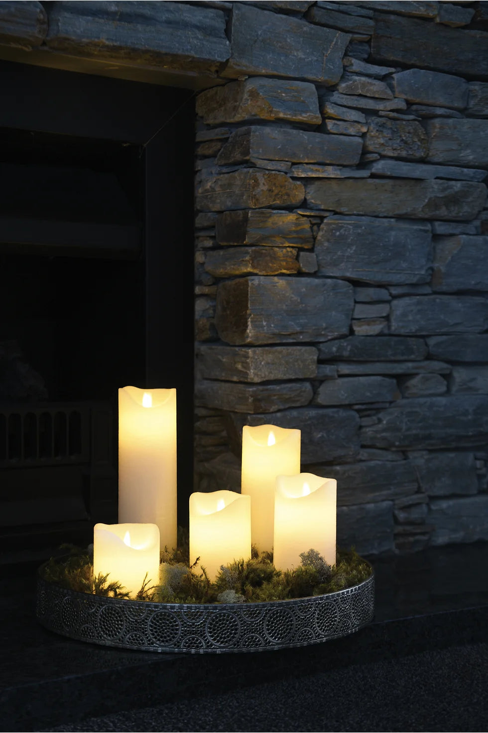Sirius Rechargeable LED Wax Candle | White 15cm