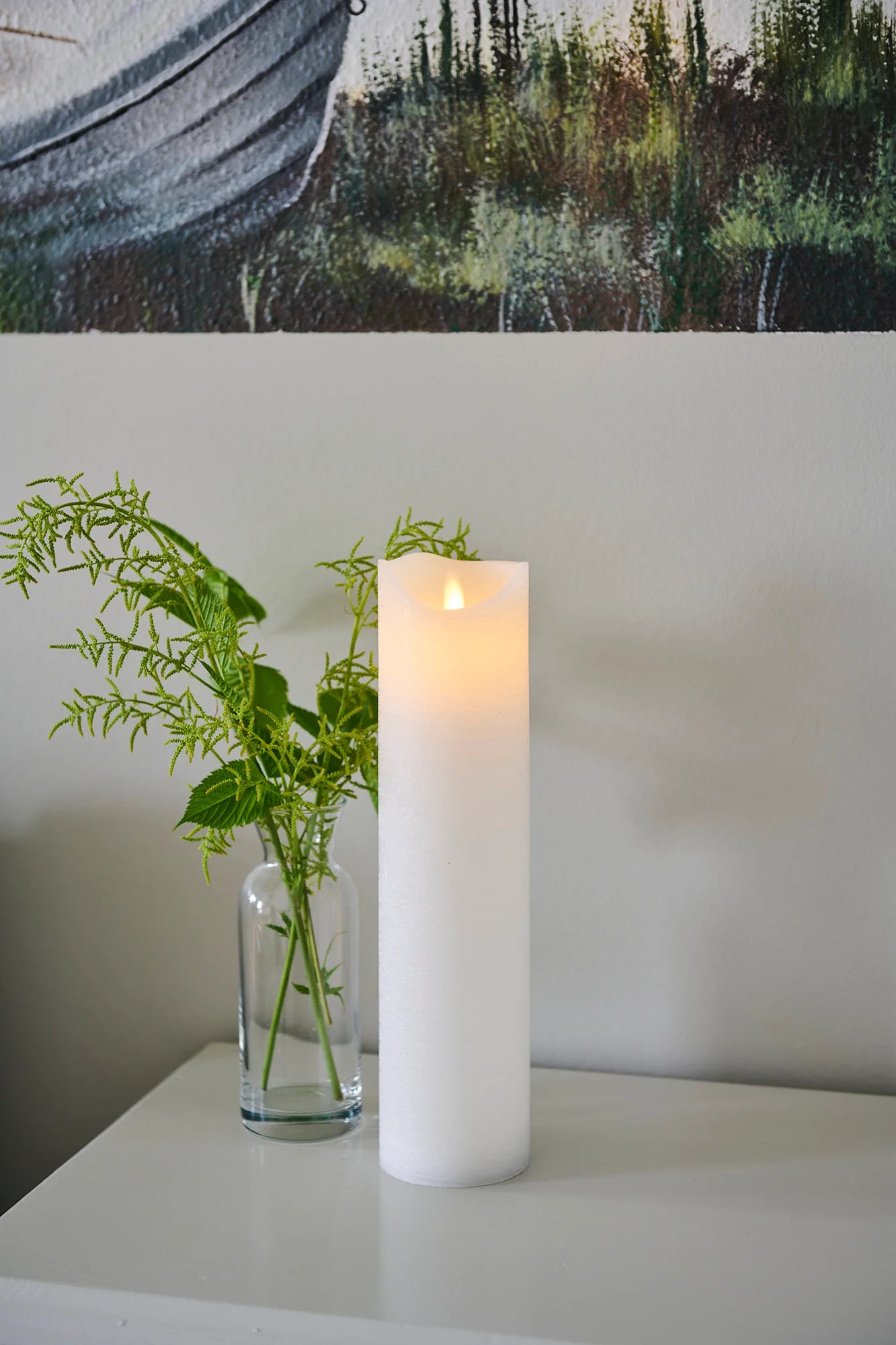 Sirius Sara Rechargeable LED Wax Candle | White 30cm