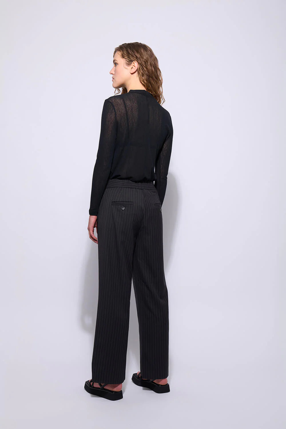 Neris Hepburn Pant | Ebony Stripe