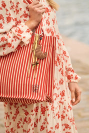 ST Tropez Pansy Bag | Poppy Seedpearl Stripe