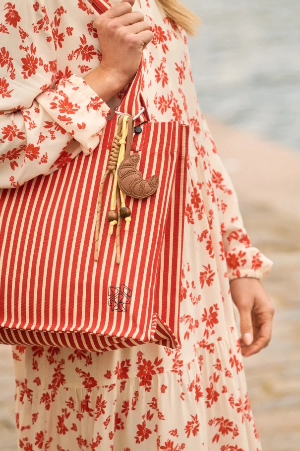 ST Tropez Pansy Bag | Poppy Seedpearl Stripe