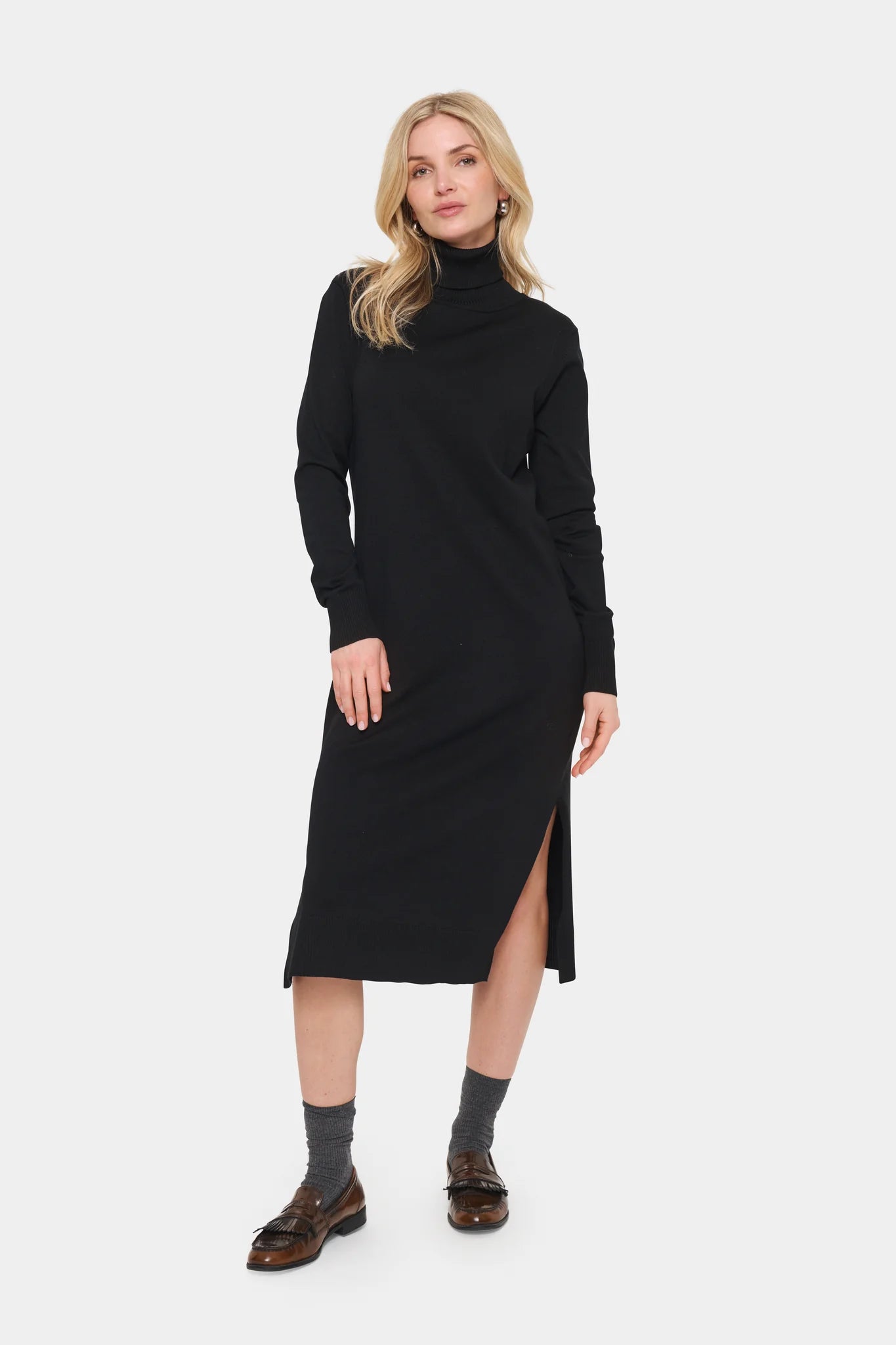 St Tropez Rollneck Dress | Black