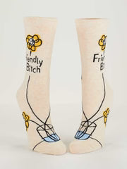 Blue Q Womens Crew Sock | Friendly Bitch