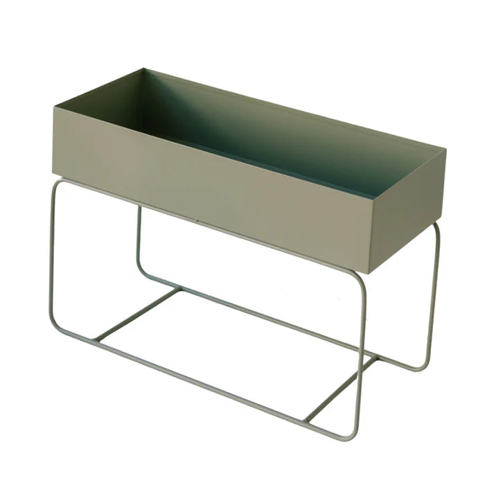Saffron Inc Metal Planter Short | Sage Green