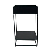 Saffron Inc Metal Planter Square | Black