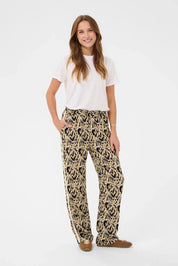 St Tropez Osina Pants | Tannin Blurry Animal Print