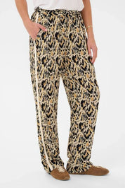 St Tropez Osina Pants | Tannin Blurry Animal Print