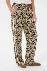 St Tropez Osina Pants | Tannin Blurry Animal Print