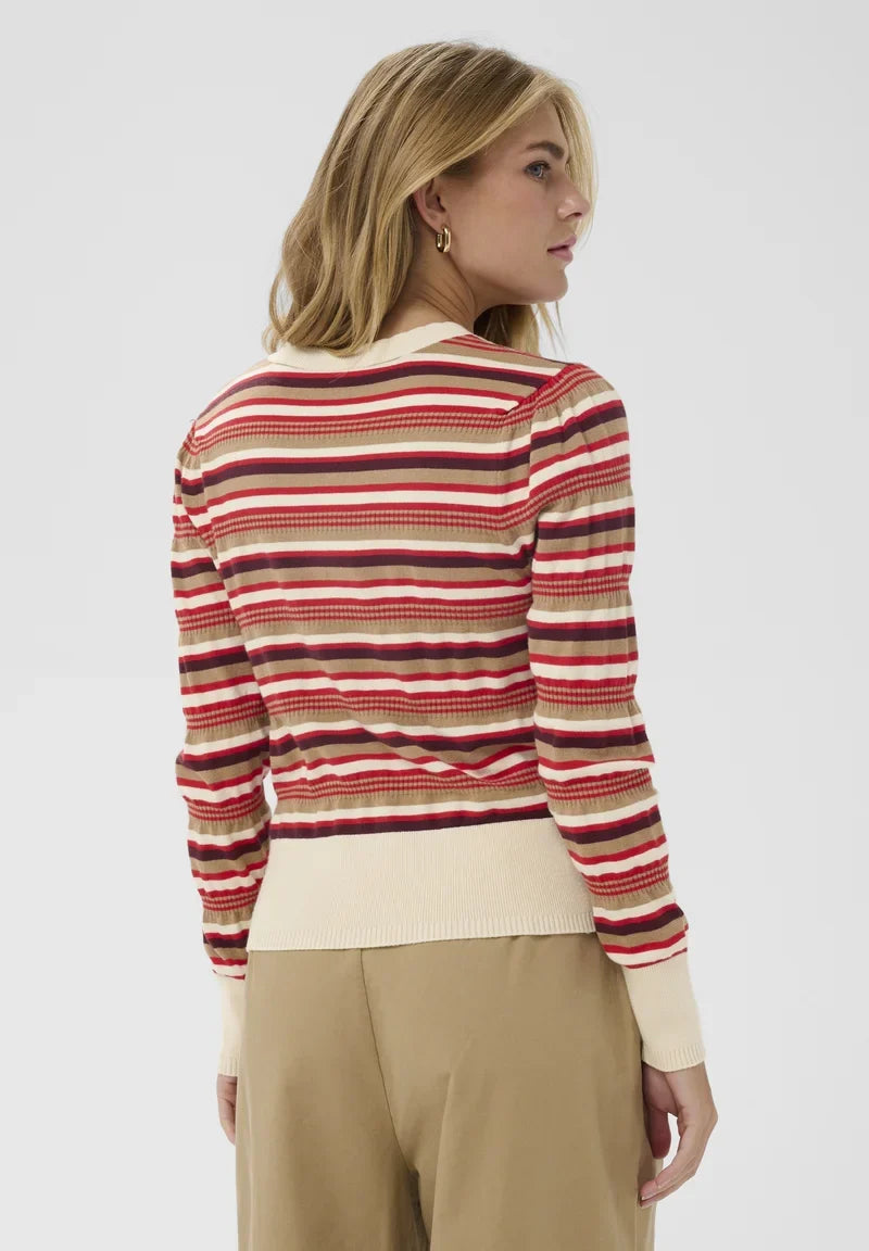 St Tropez Phillia Cardigan | Valiant Poppy Multi Stripe