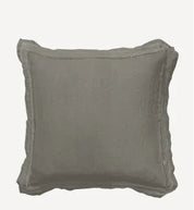 French Country Emilie Linen Euro Pillow Cover | Fog