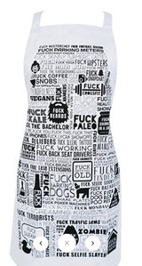 Screen Print Apron F Word | Black White