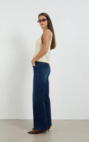 Dricoper Sherry Long Wide Straight Leg Jean | Pacific Blue