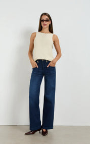 Dricoper Sherry Long Wide Straight Leg Jean | Pacific Blue