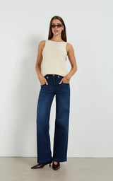 Dricoper Sherry Long Wide Straight Leg Jean | Pacific Blue