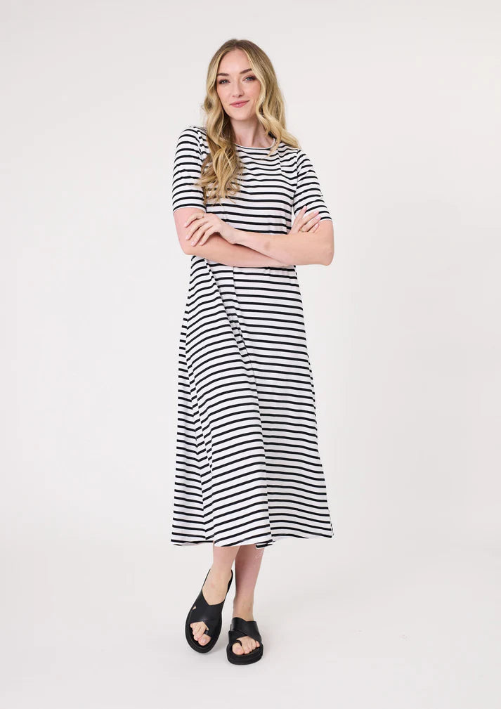 Sole Dress | Black White Stripe