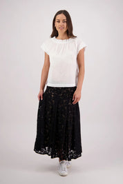 Briarwood Sparkle Lace Skirt | Black