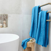 George St Linen Super Pile Cotton Towel | Cyan