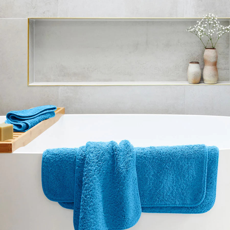 George St Linen Super Pile Cotton Towel | Cyan