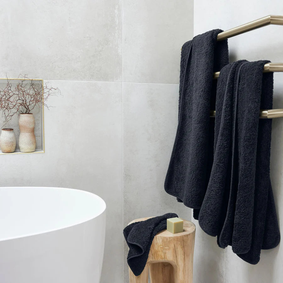 George St Linen  Super Pile Cotton Towel Range | Black Nero