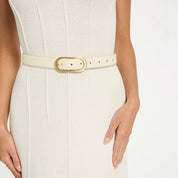 Status Anxiety Final Loop Belt | Ivory Nappa Gold