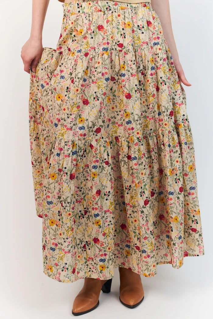 Lollys Laundry Sunset Maxi Skirt | Flower Print