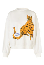 Lollys Laundry Sydney Leopard Sweatshirt | White