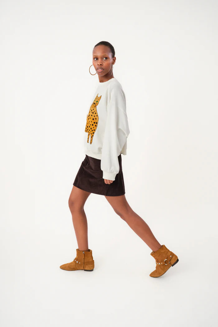 Lollys Laundry Sydney Leopard Sweatshirt | White