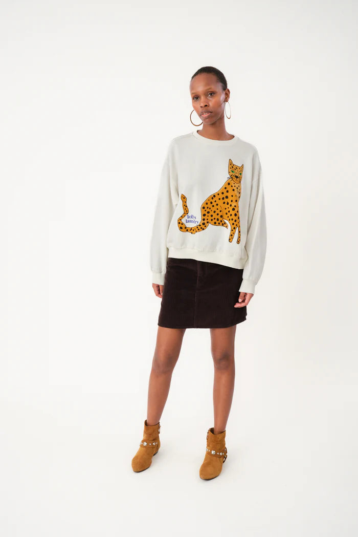Lollys Laundry Sydney Leopard Sweatshirt | White