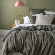 George Street Linen Bamboo Linen Duvet Cover Set - Dusty Olive
