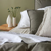 George Street Linen Bamboo Linen Duvet Cover Set - Dusty Olive