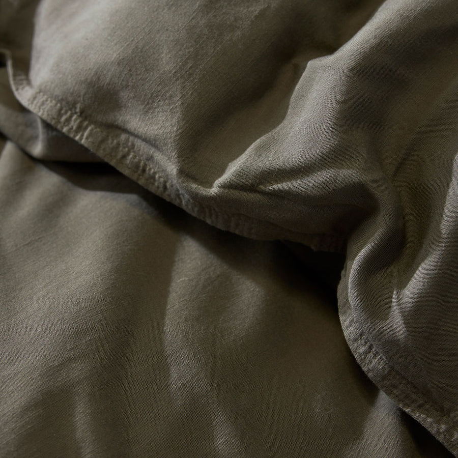 George Street Linen Bamboo Linen Duvet Cover Set - Dusty Olive