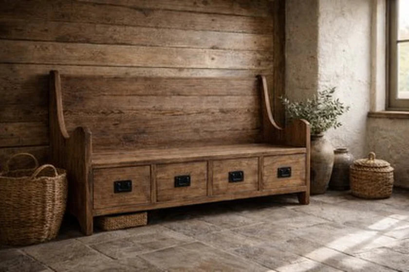Rembrandt Countryside Hallway Bench Seat With Draws | Elm