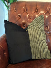 Rembrandt Patchwork Cushion | Black Green