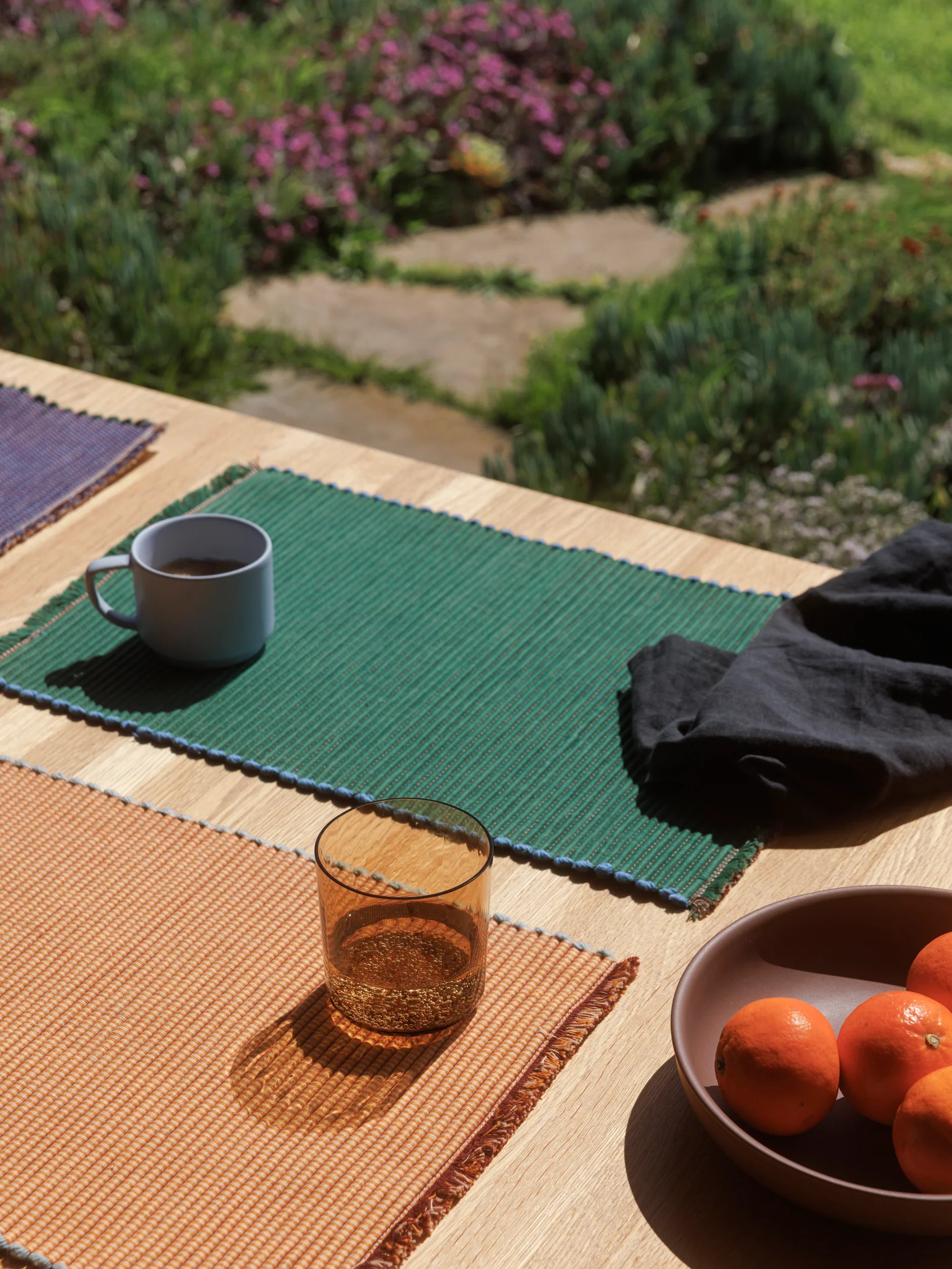 Citta Albers Striped Placemat | Mint Merlot