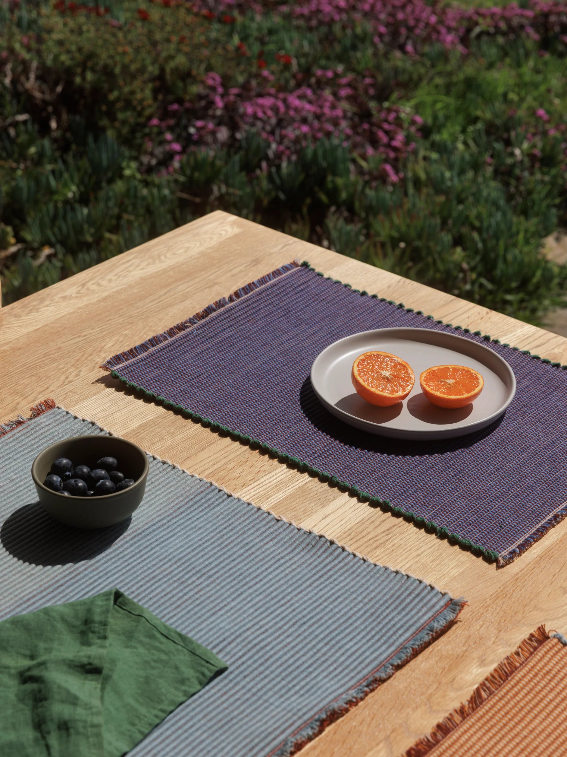 Citta Albers Striped Placemat | Wheat Cornflower