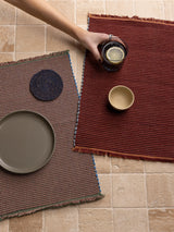 Citta Albers Striped Placemat | Saffron Merlot