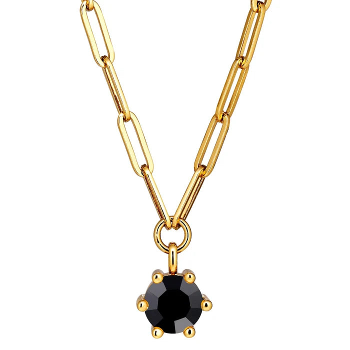 Dyrberg Kern Tessa Pendant Necklace | Gold Black