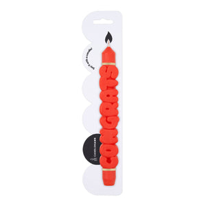 Congrats 3D Taper Candle | Orange