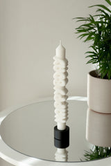 Happy Bday 3D Taper Candle | White