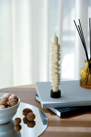 Happy Bday 3D Taper Candle | White