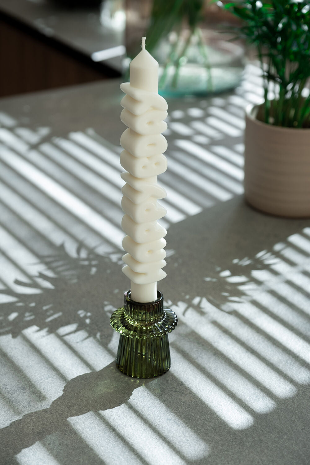 Happy Bday 3D Taper Candle | White