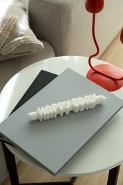 Happy Bday 3D Taper Candle | White