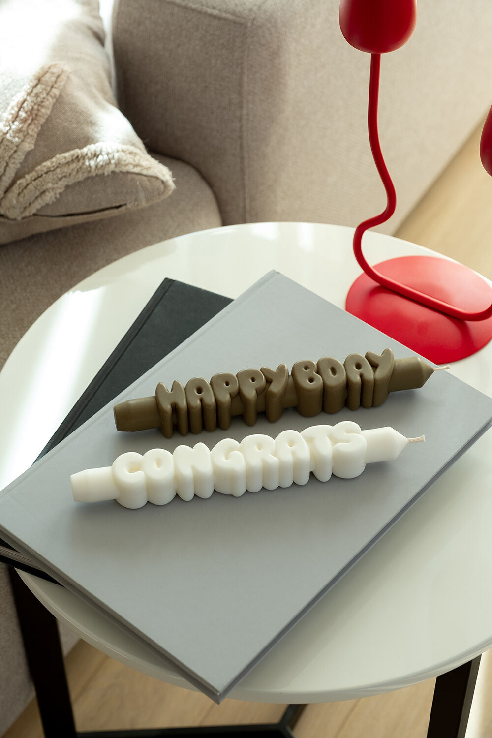 Happy Birthday Congrats 3D Taper Candle | Set Of 2