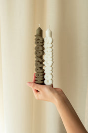 Happy Birthday Congrats 3D Taper Candle | Set Of 2