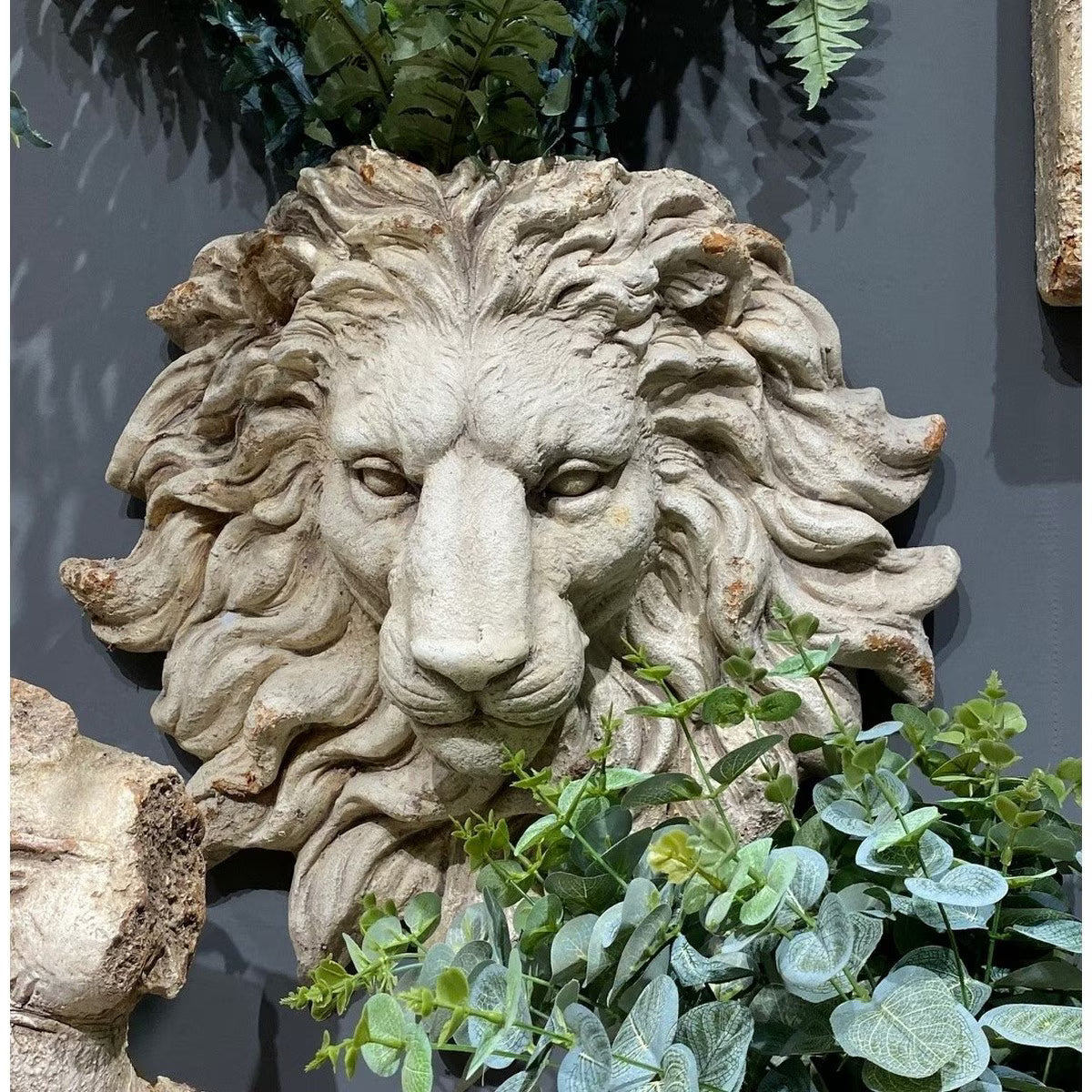Vintage Hanging Lion Head | Antique Marble