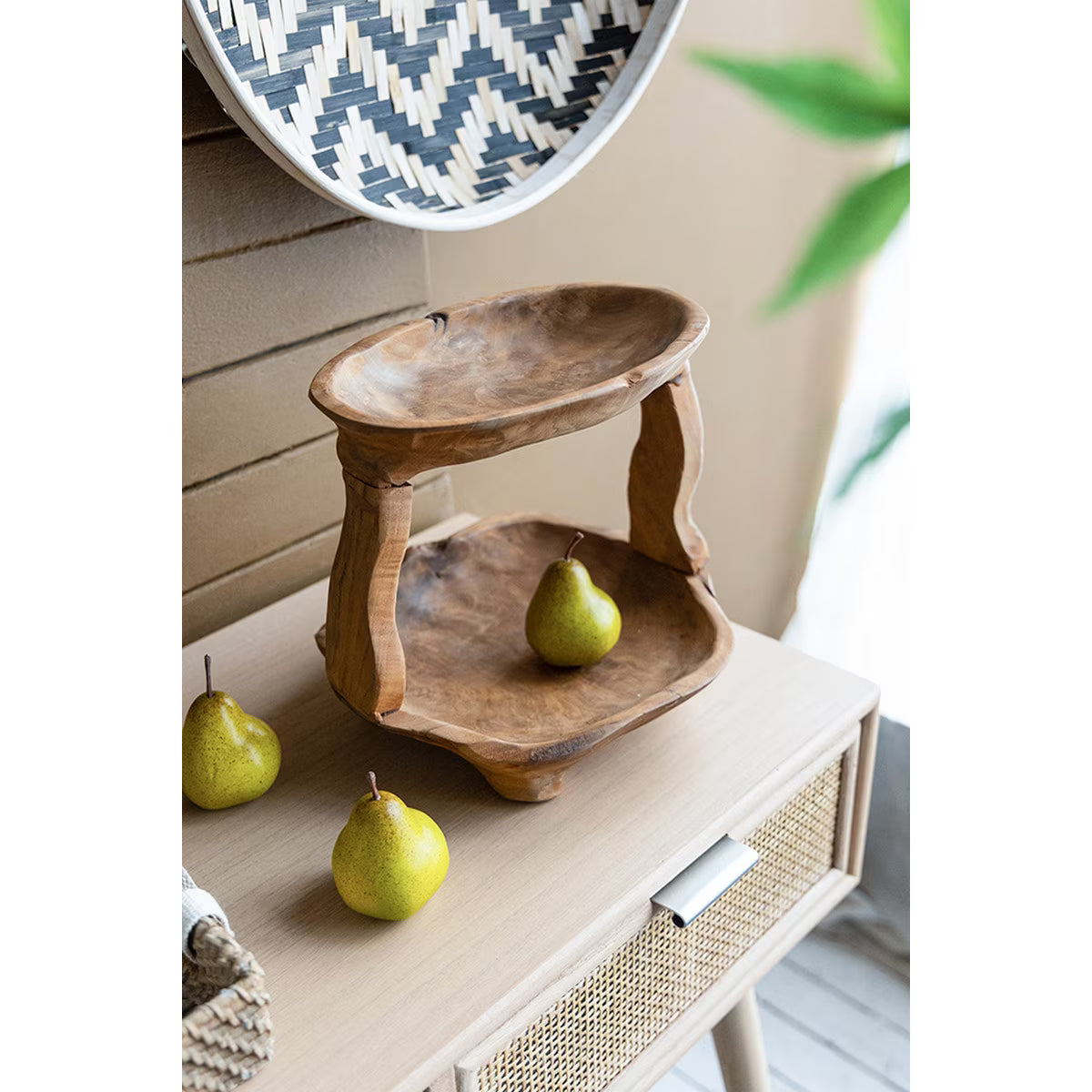 Teak 2 Tierd Tray | Natural