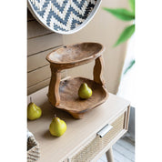 Teak 2 Tierd Tray | Natural