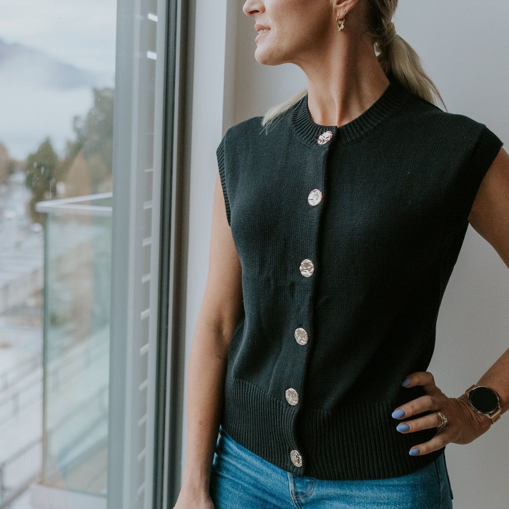 Moke Chloe Knit Vest | Black